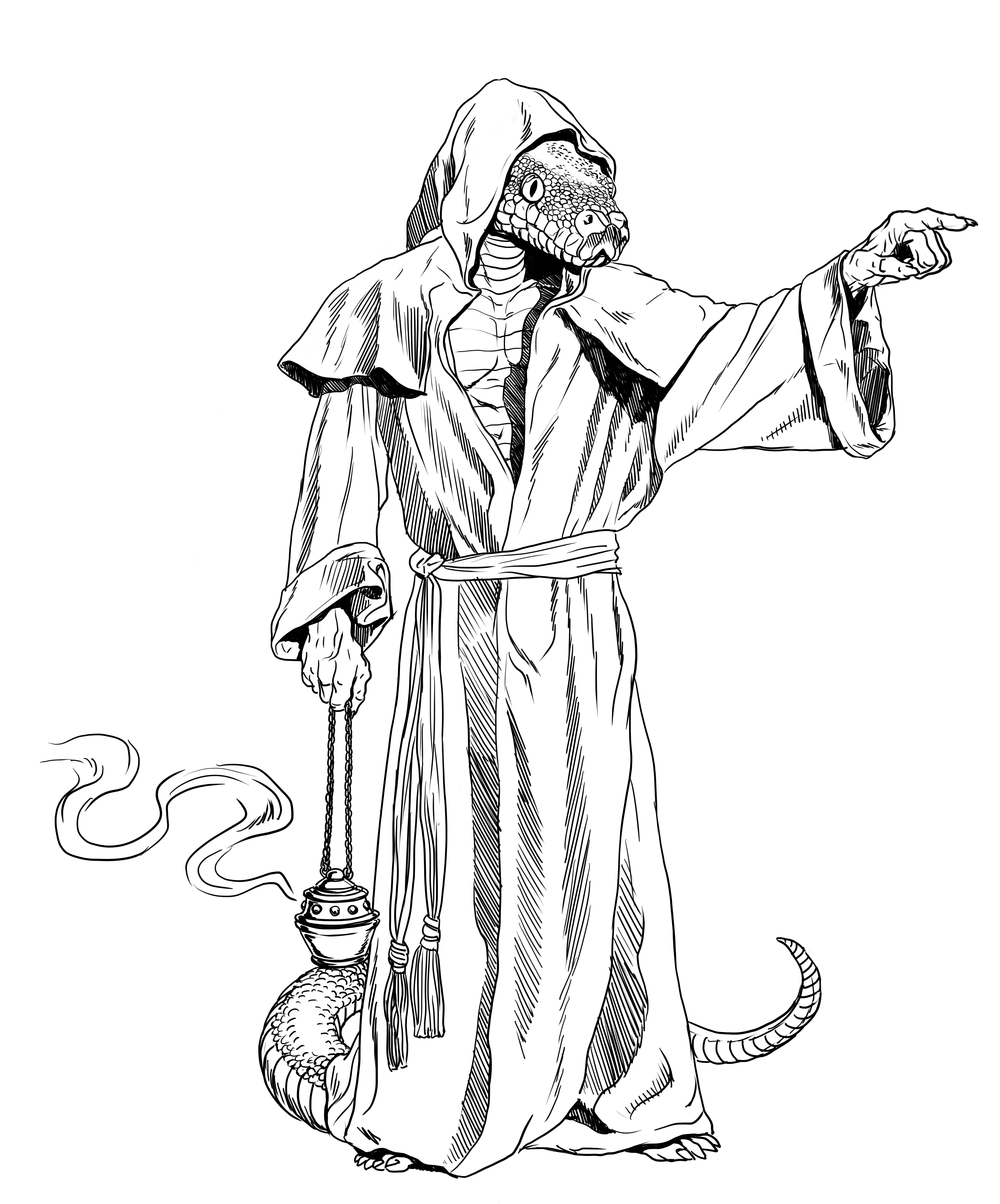 3400x4096 Serpentfolk Priest By Solidtom