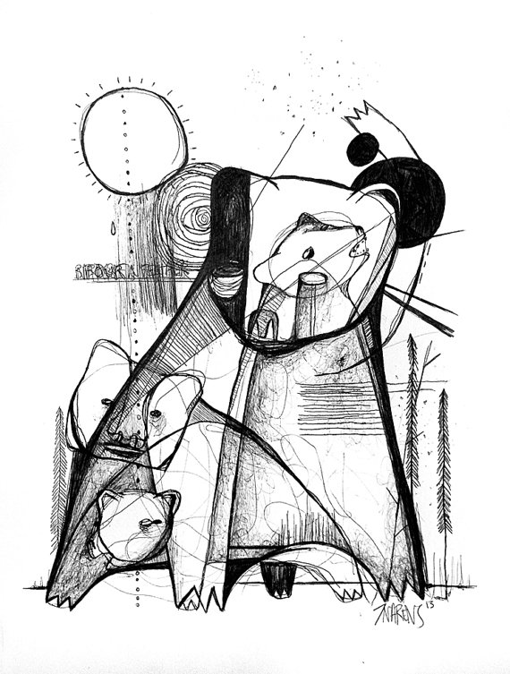 570x753 Primitive Bear Drawing Art Spirit Animal Dream By Ghostandflower