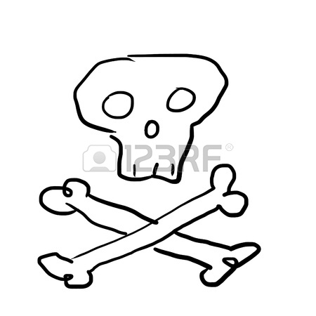 450x450 Skull With Bones, Drawing In Primitive Style Stock Photo, Picture