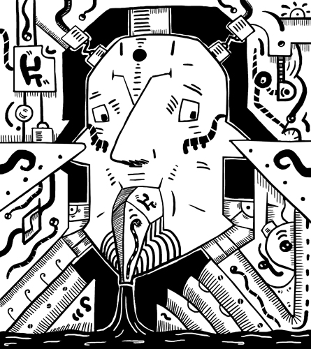 445x500 Black And White