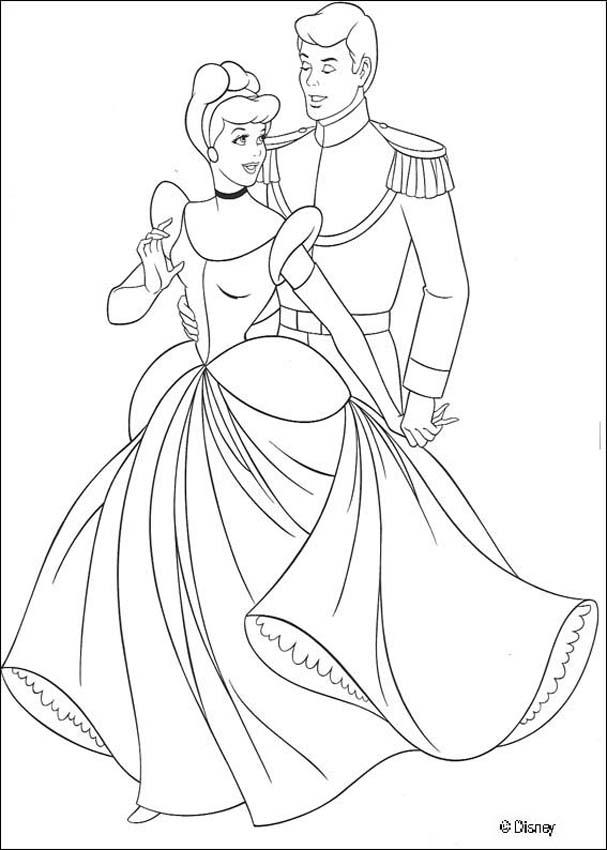 607x850 Cinderella And The Prince Coloring Pages