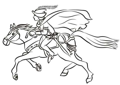 480x343 Prince On Horse Coloring Page Free Printable Coloring Pages
