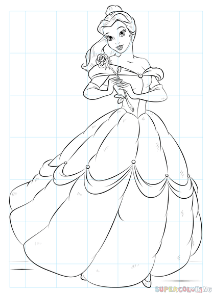 415x575 How To Draw Belle From Beauty And The Beast Step By Step Drawing