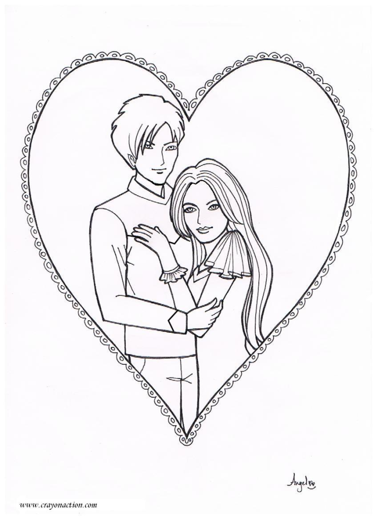 745x1025 Prince And Princess Coloring Page Crayon Action Coloring Pages