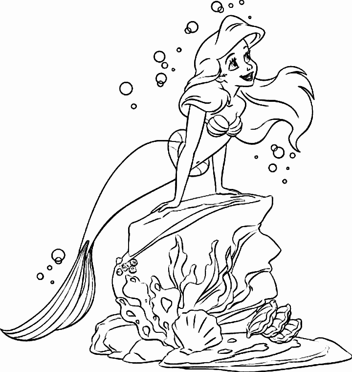 720x760 Disney Princess Ariel Coloring Pages To Print In Fancy Draw Little