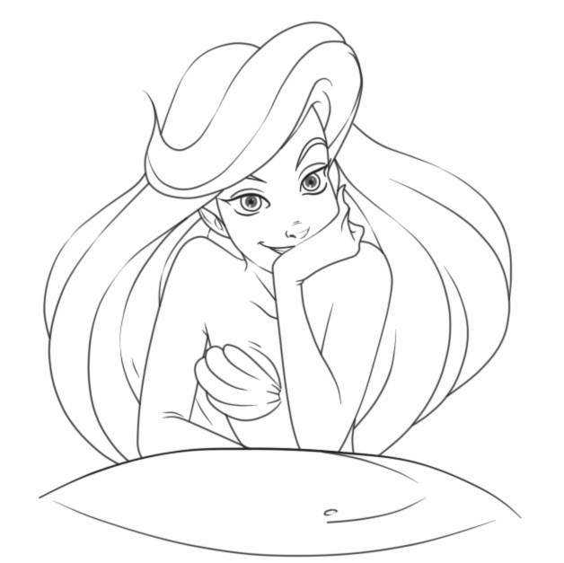 628x627 Sexy Princess Ariel Drawings Princess Ariel Line Art By