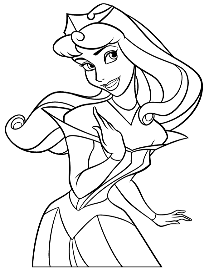 670x860 Beautiful Princess Aurora For Girls Coloring Page Madison