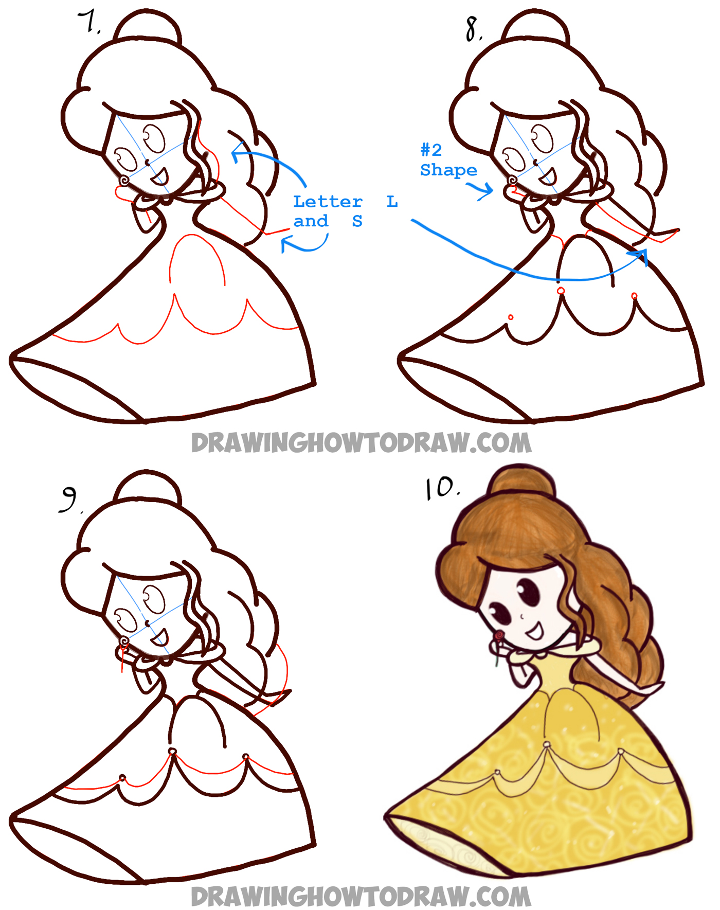 1400x1769 How To Draw Cute Baby Chibi Belle From Beauty And The Beast