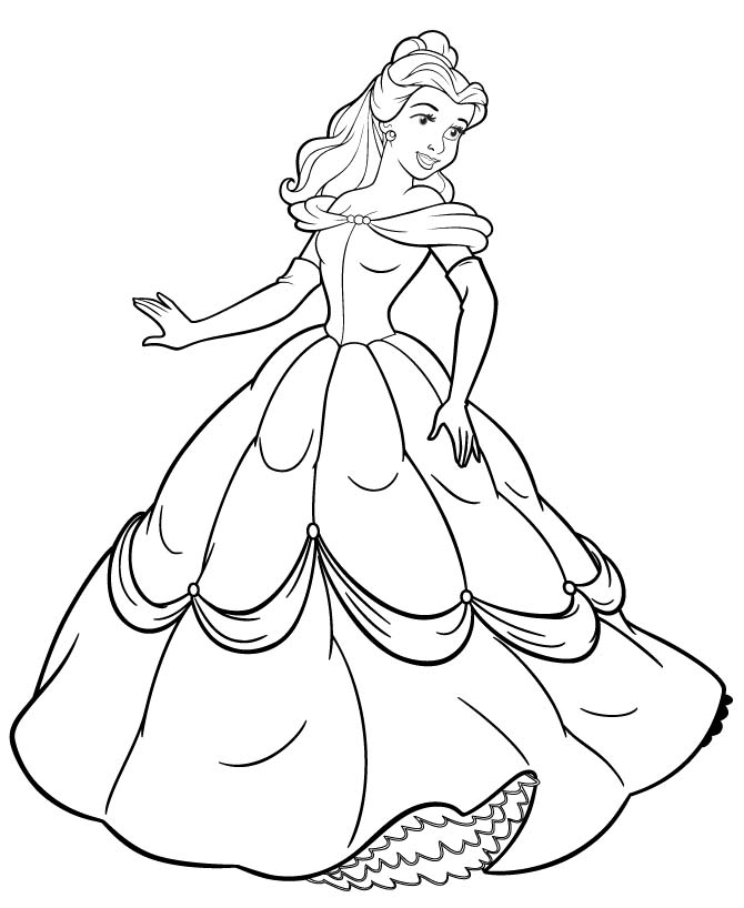 670x818 Princess Belle Colouring Pages Print Disney Princesses Colouring