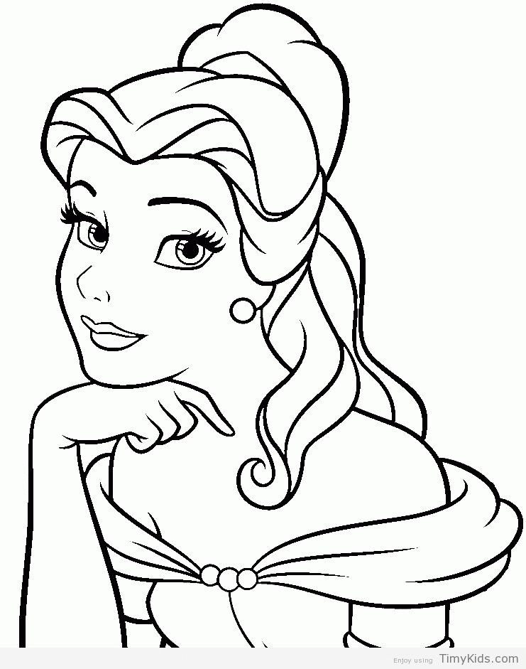 741x941 Princess Belle Coloring Page Timykids
