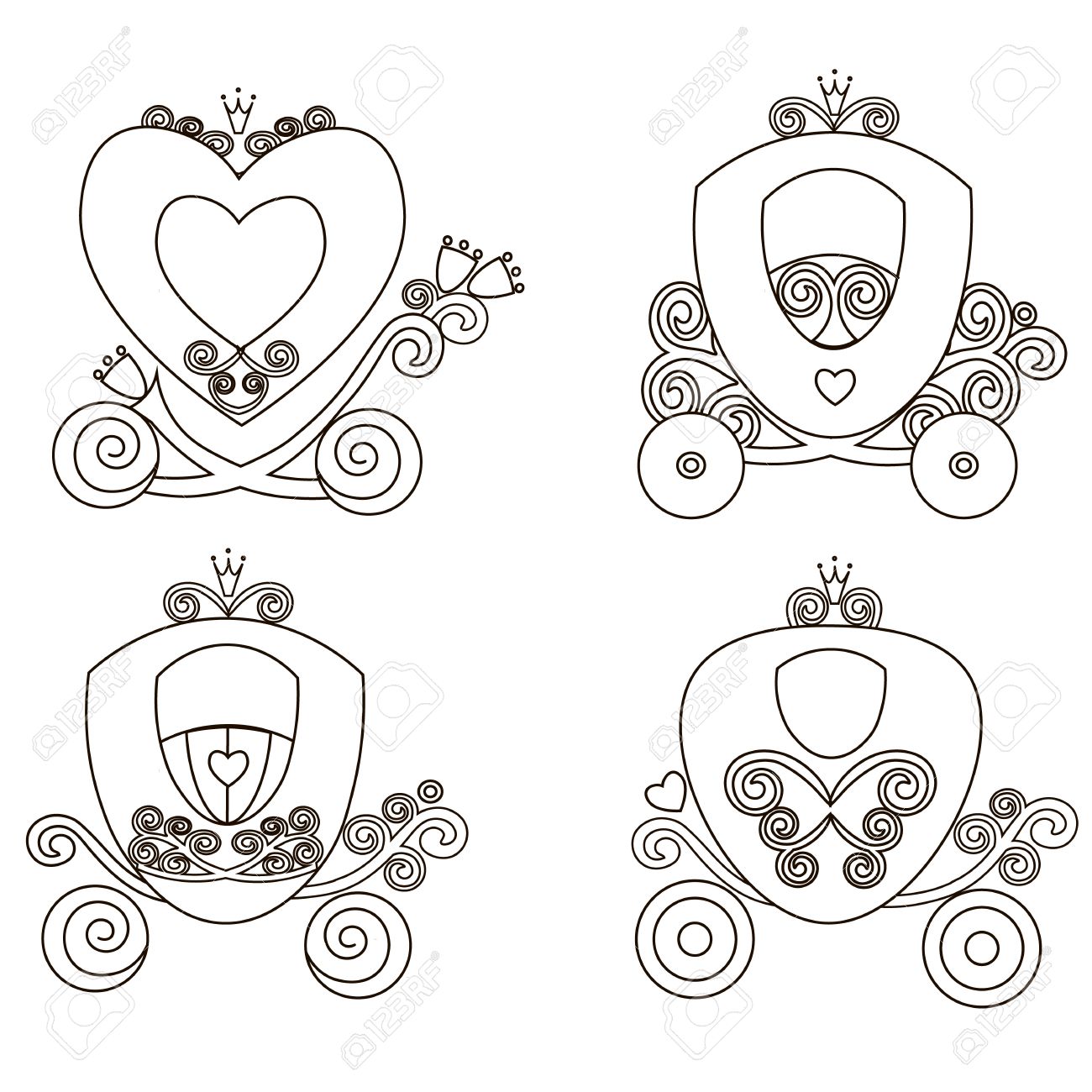 1300x1300 Fairytale Royal Pink Princess Carriage, Vector Vintage Girl