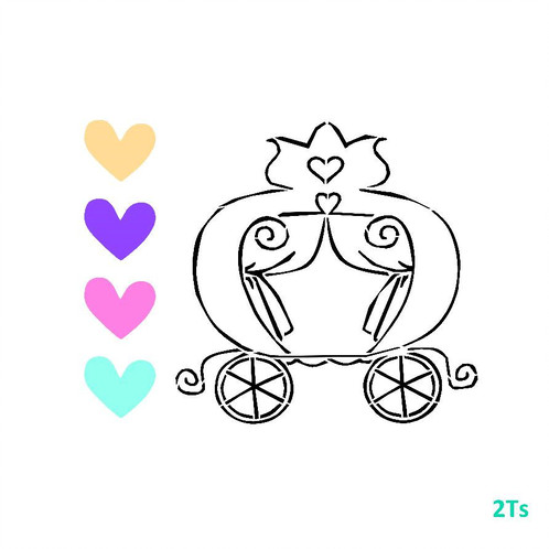 498x498 Small Princess Carriage Paint Your Own 2 Ts Stencils Cookie