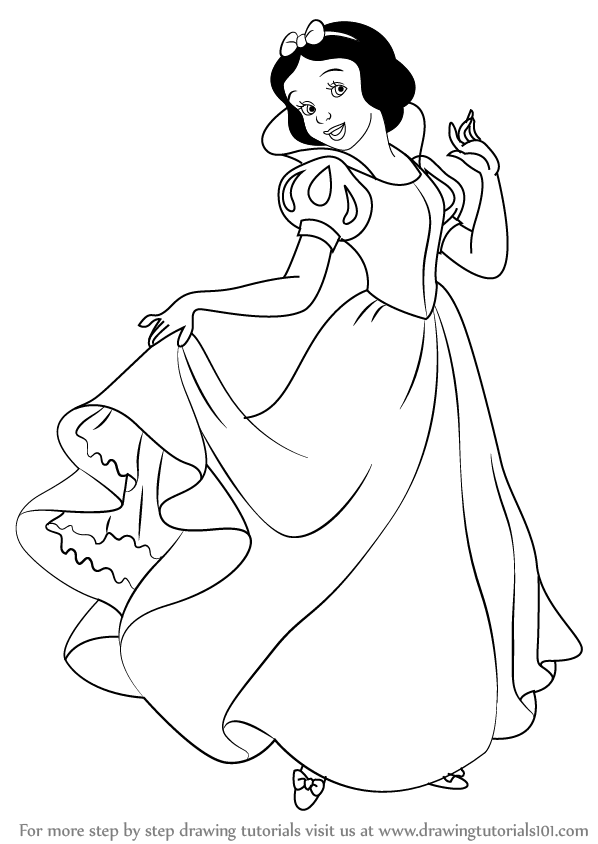 598x844 Learn How To Draw Snow White Princess From Snow White And