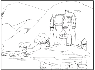 400x293 Free Castle Coloring Pages