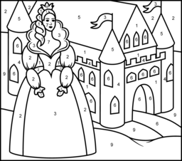 256x226 Princess And Castle Coloring Page. Printables. Apps For Kids.