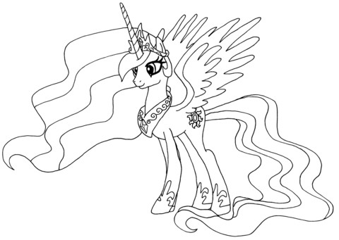 480x341 Princess Celestia Coloring Page Free Printable Coloring Pages