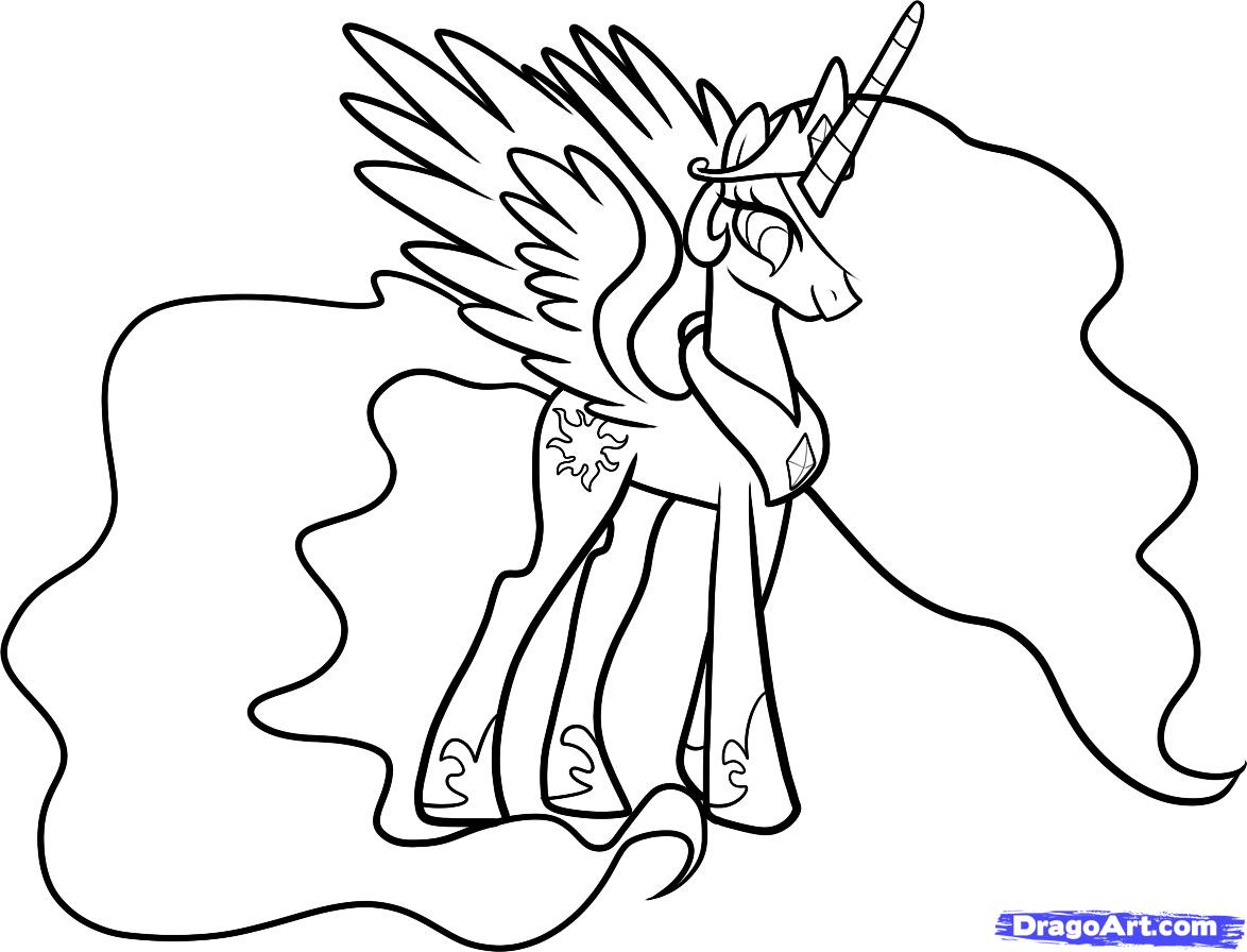 1174x896 How To Draw Celestia, Celestia, My Little Pony Step 10 Crafty
