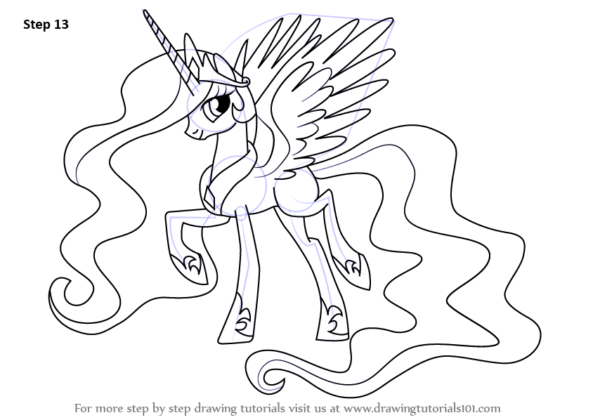 844x598 Learn How To Draw Princess Celestia From My Little Pony