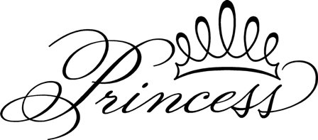 448x197 Princess Crown Vinyl Lettering Wall Decal Sticker Bedroom Decor