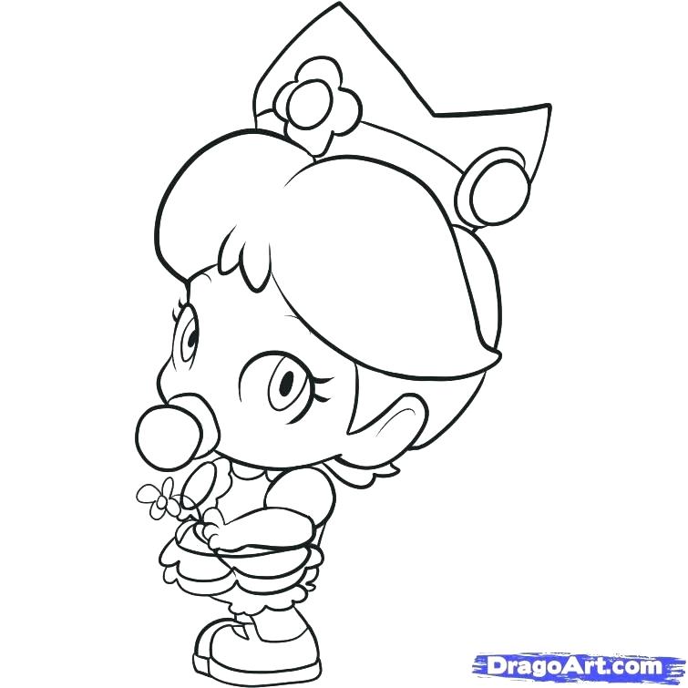 755x755 Princess Daisy Coloring Pages Printable Princess Peach Coloring