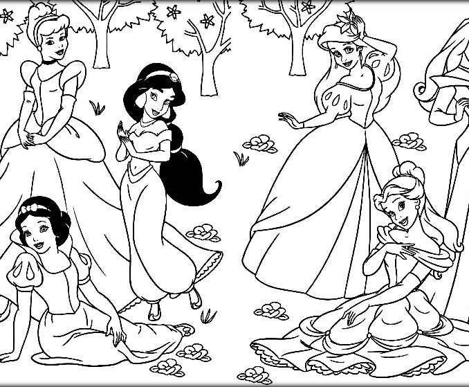 678x559 Disney Princess Drawing Pages Disney Princesses Coloring Pages