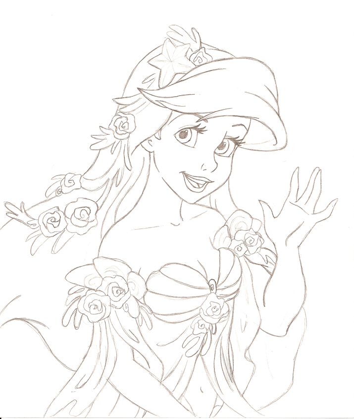 715x845 How To Draw A Princess Ariel