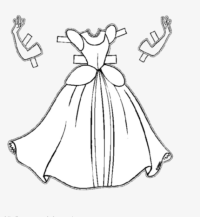 650x707 Hand Painted Princess Dress, Cartoon, Sketch, Hand Painted Png