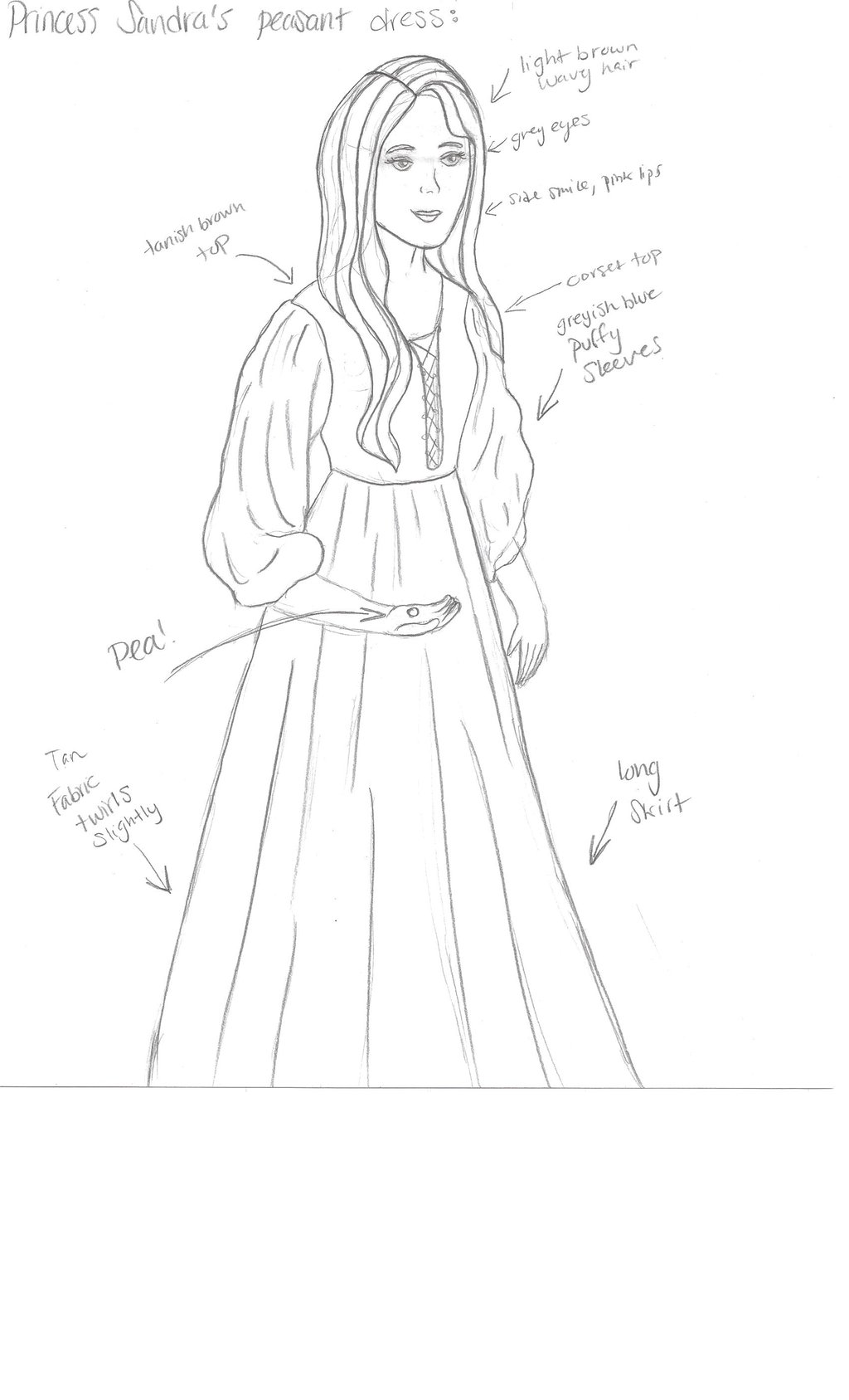 1024x1687 Princess Sandra Peasant Dress Drawing By Julietcapulet432