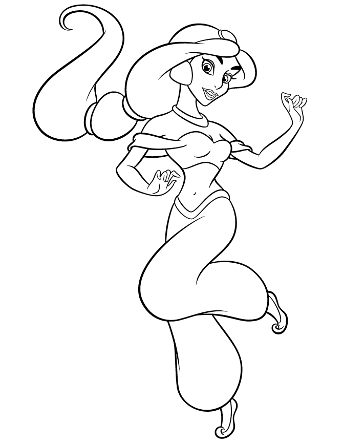 670x867 Disney Princess Jasmine Coloring Pages Printable In Tiny Draw Page