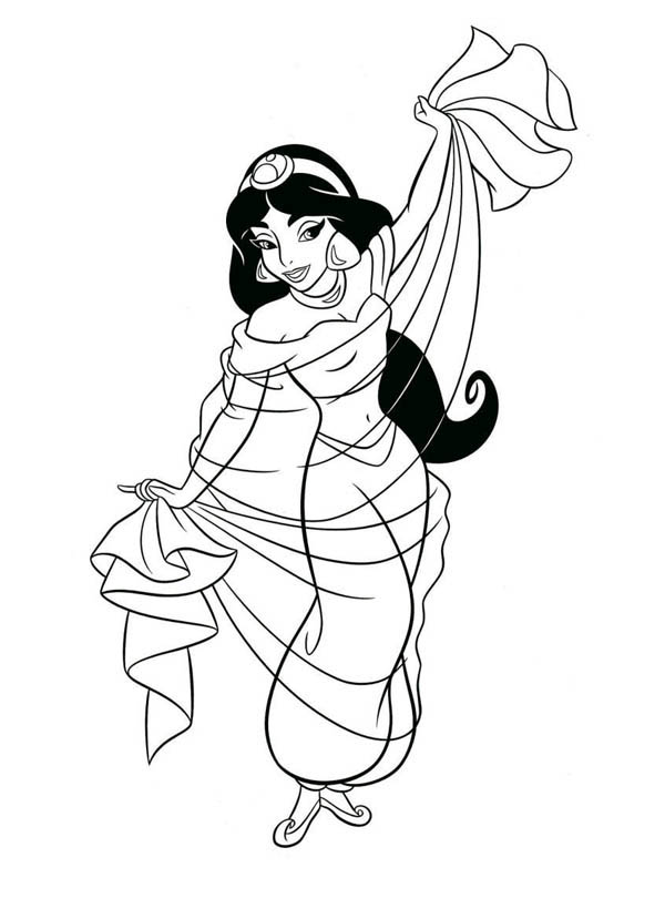 600x829 Beautiful Princess Jasmine Coloring Pages To Cure Draw Print