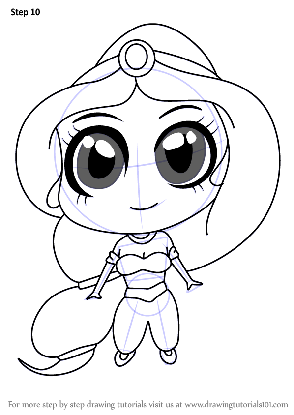 598x844 Learn How To Draw Chibi Princess Jasmine (Chibi Characters) Step