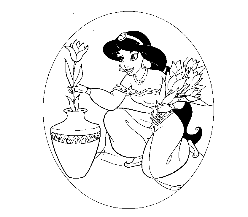 836x734 Colour Drawing Free Hd Wallpapers Disney Princess Jasmine For Kid