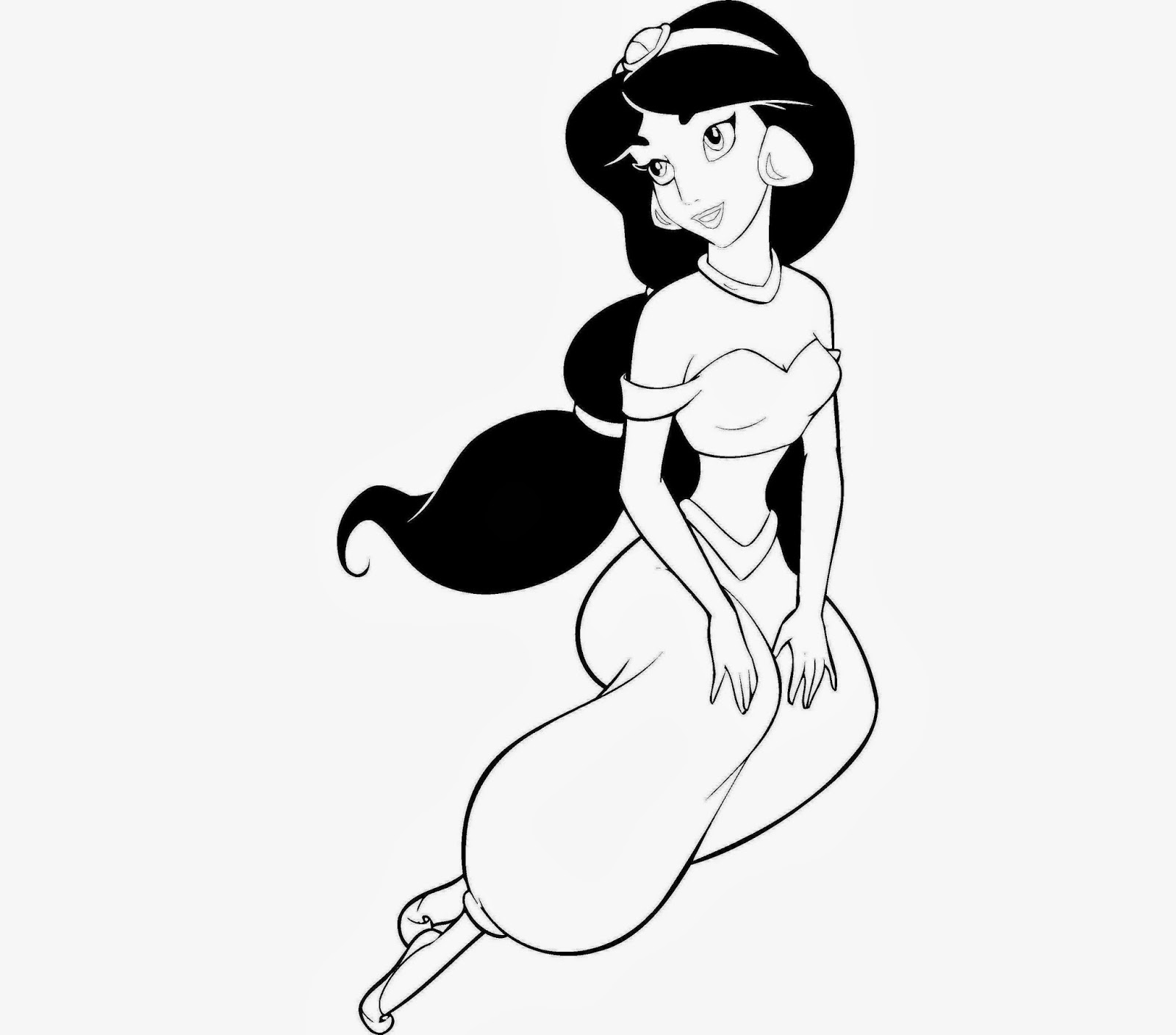 1600x1408 Colour Drawing Free Wallpaper Disney Jasmine Princess Coloring