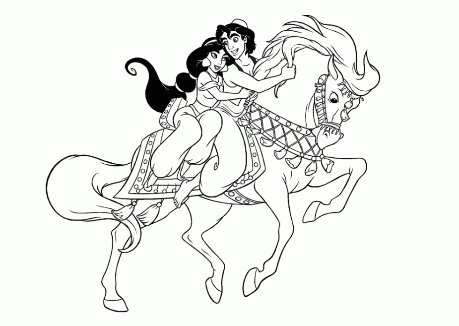 925x657 Colour Drawing Free Wallpaper Disney Princess Jasmine And Aladdin