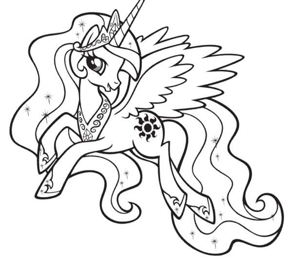 600x570 Princess Celestia Coloring Pages Movies And Tv Show Coloring