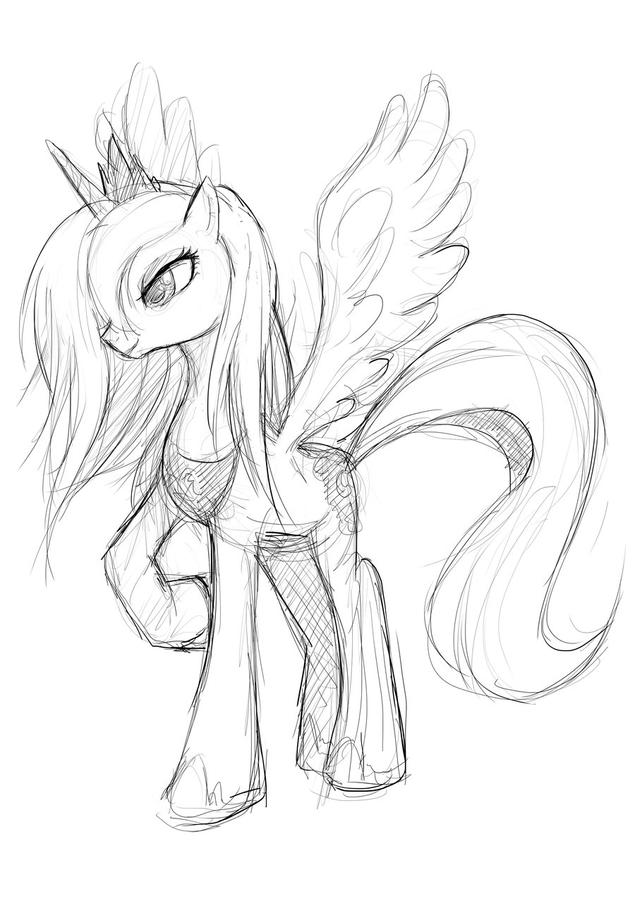 900x1273 Princess Luna Sketch By Moxie2d