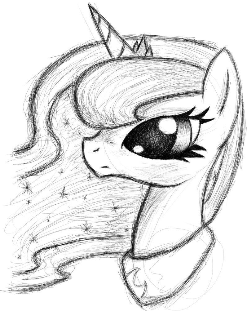 797x1003 Princess Luna Sketch By Misskotka