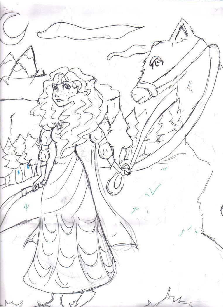 762x1048 Princess Merida Line Art By Camphb2010