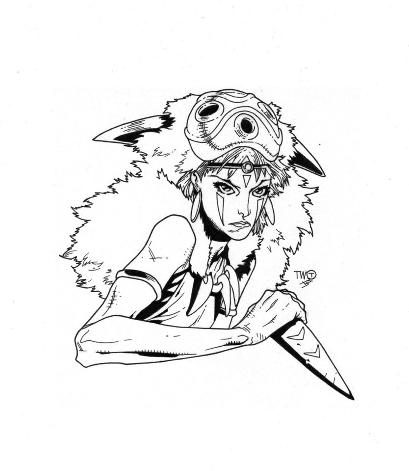 834x959 Princess Mononoke Inks By Josephlsilver