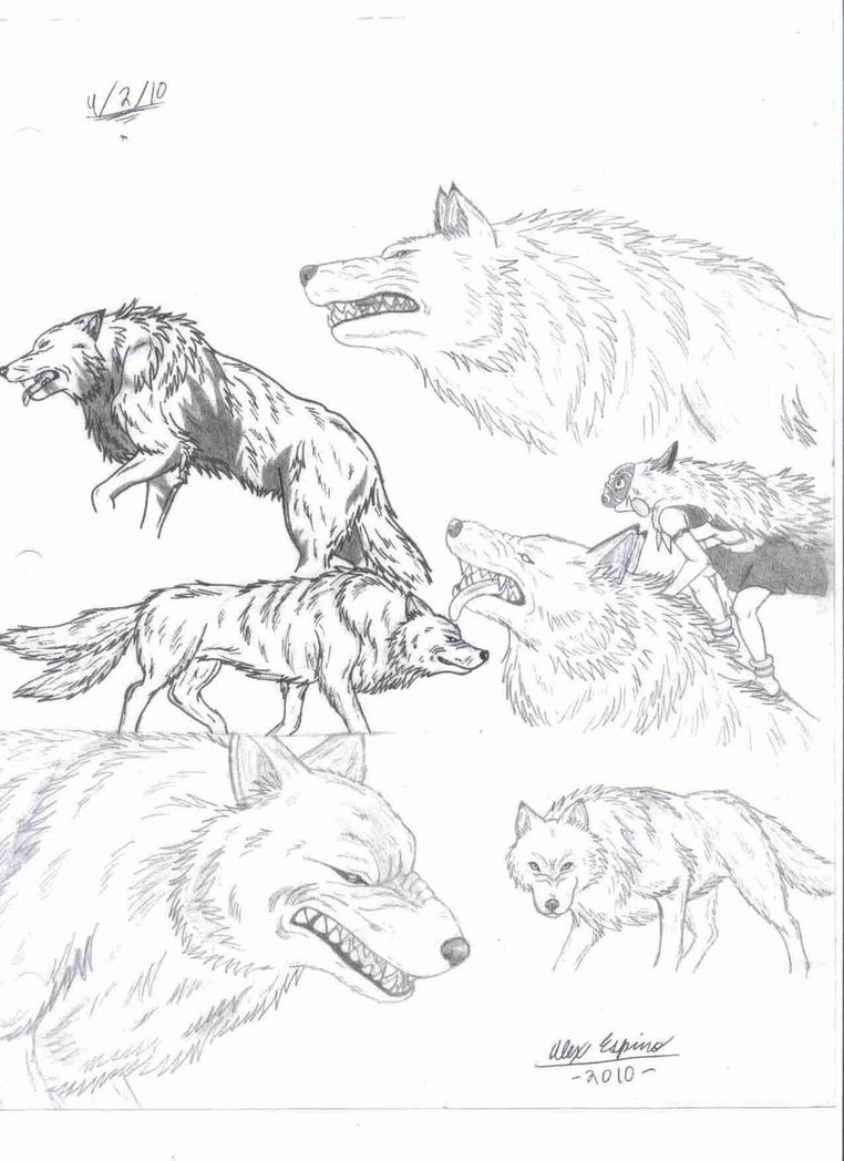 762x1048 Princess Mononoke Wolves By Silverwolf866