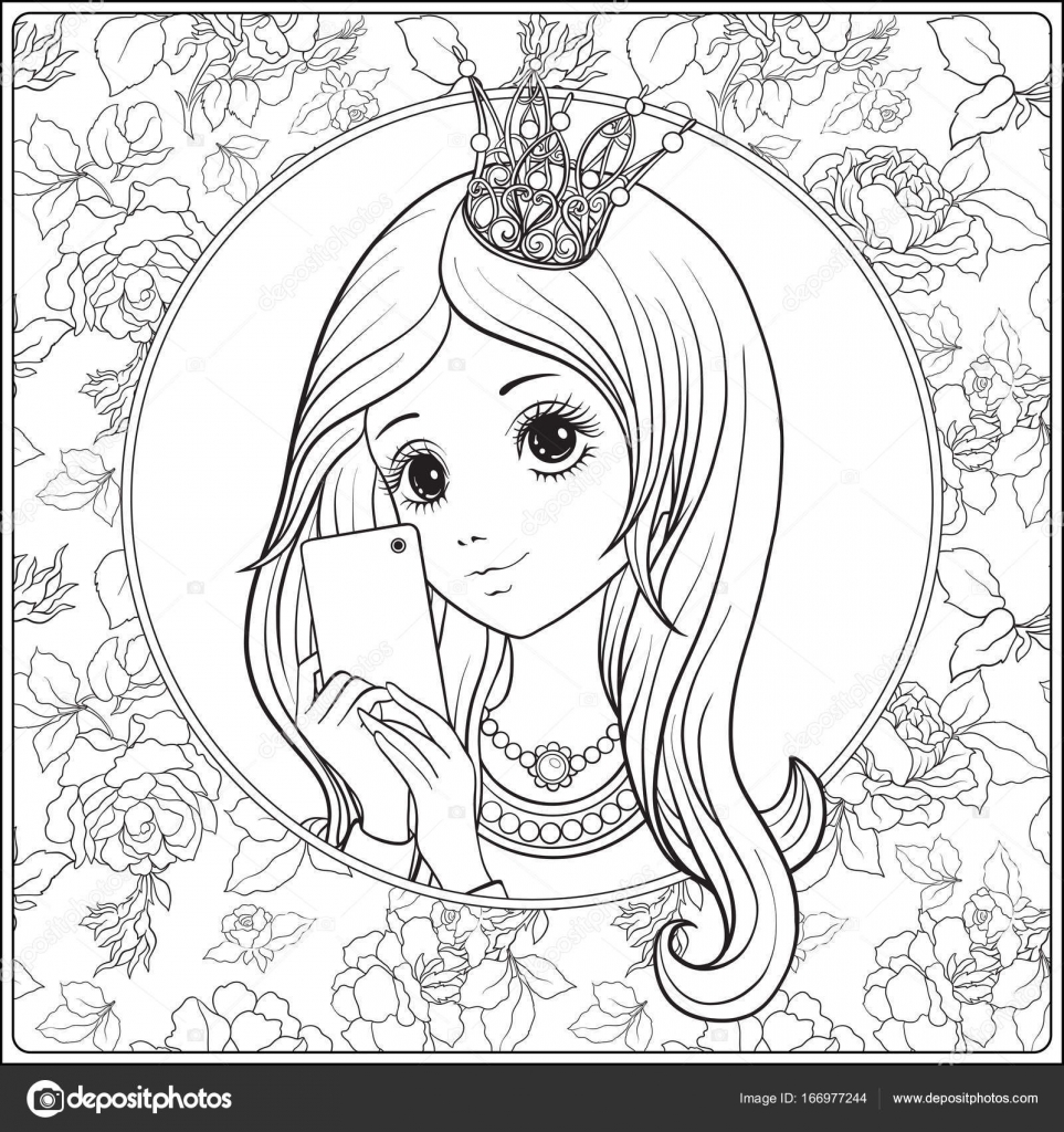 963x1024 Young Nice Girl With Long Hear And Princess Crown On Her Head Ma