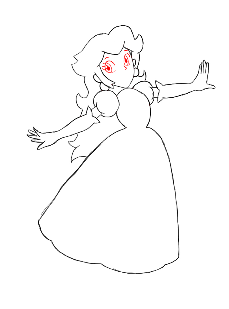 799x1076 How To Draw Princess Peach Princess Peach, Paper Drawing