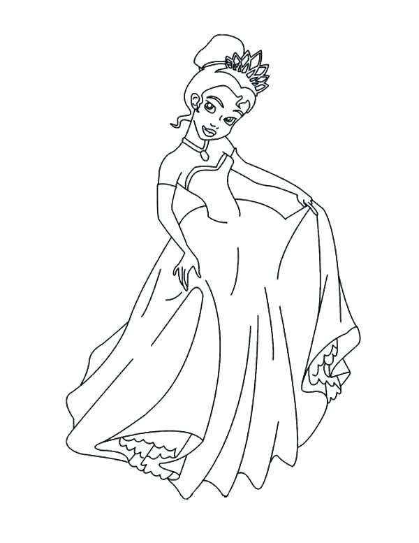 600x777 Princess Tiana Coloring Page Free Printable G Pages Princess