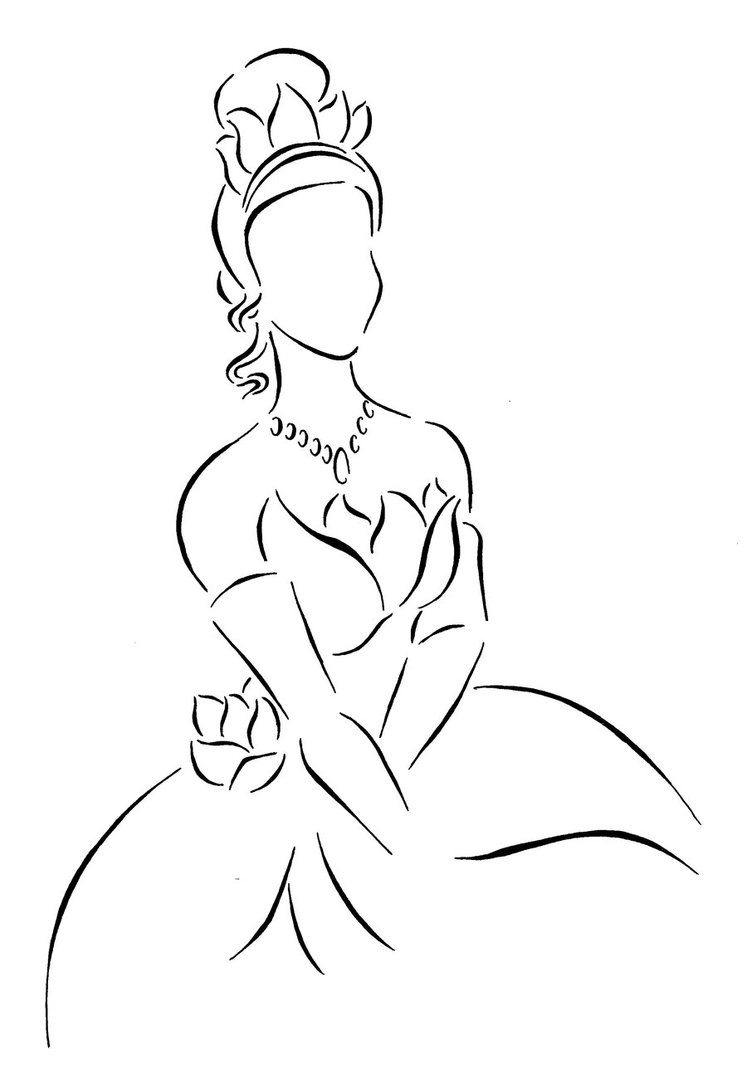747x1070 Tiana Lineart By ~kezzamin On Disney Characters