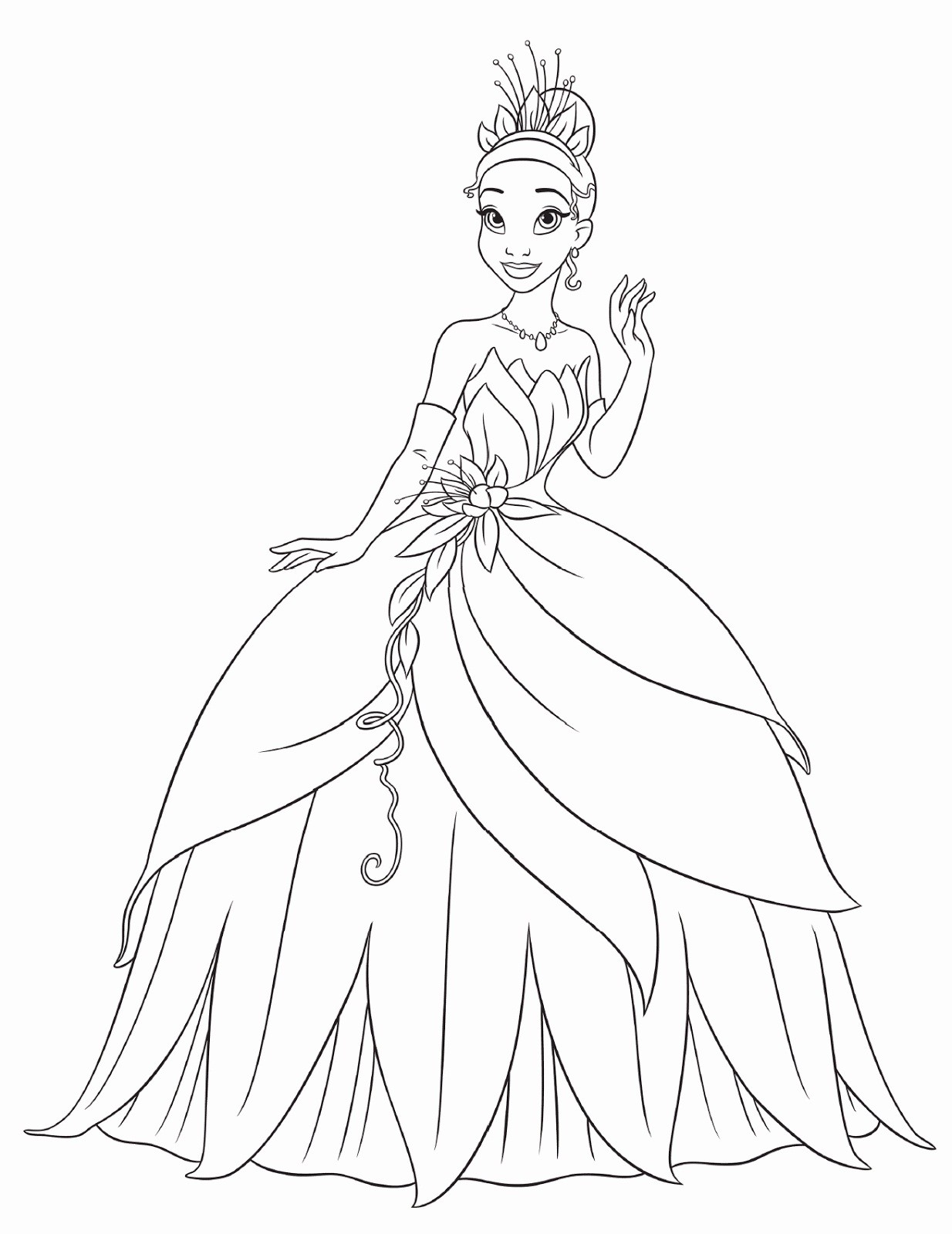1234x1600 Princess Tiana Coloring Pictures Free Draw To Color