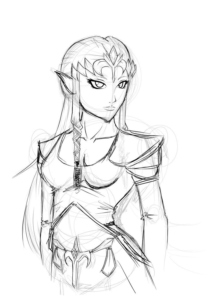 752x1063 Princess Zelda Sketch By Trebleexe