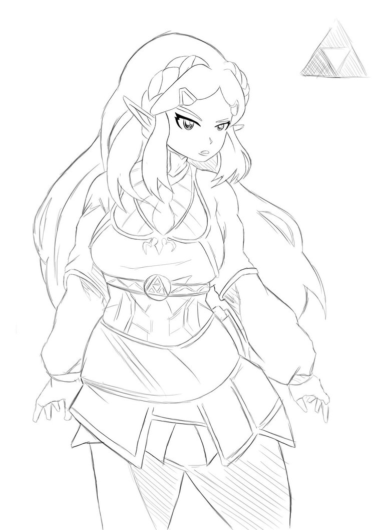 755x1057 Princess Zelda Drawing By Selairy