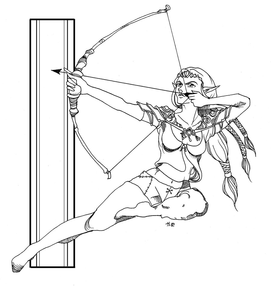 900x949 Princess Zelda With A Bow By Noelle Chan