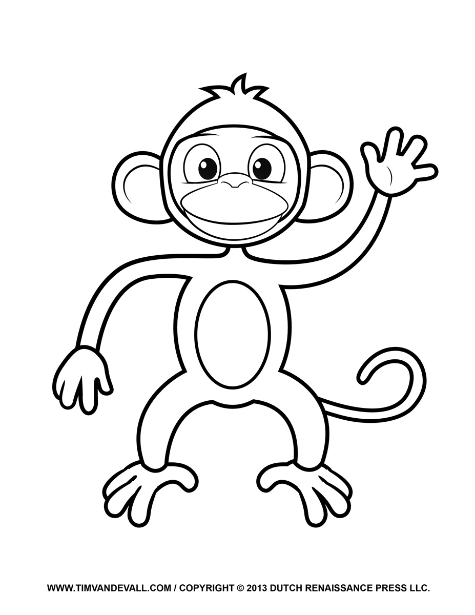 927x1200 Printable Monkey Clipart, Coloring Pages, Cartoon Amp Crafts For Kids