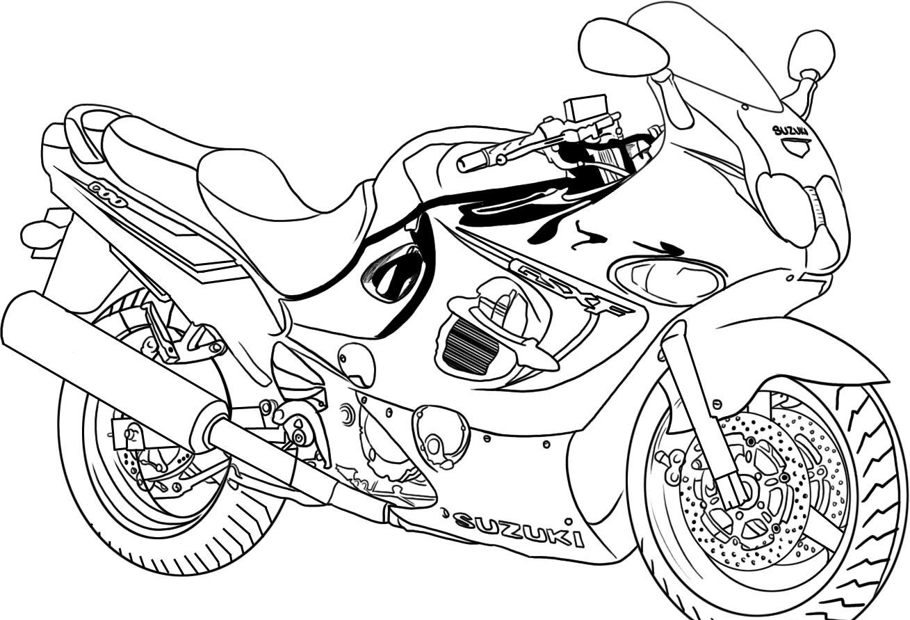 1309x891 Cool Motorcycle Printable Coloring Pages In Printable Coloring